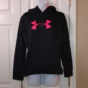 Under Armour  Storm black  loose sweatshirt hoodie pink logo Sz Youth XL